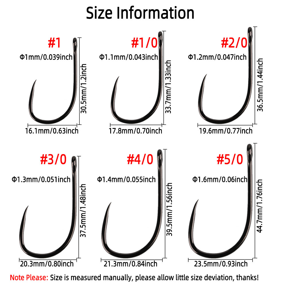 20pcs #1 1/0 2/0 3/0 4/0 5/0 S - đánh giá và giá Fishing Hook Assortment